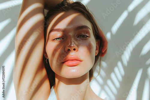 Women's beauty skincare routine photography photo