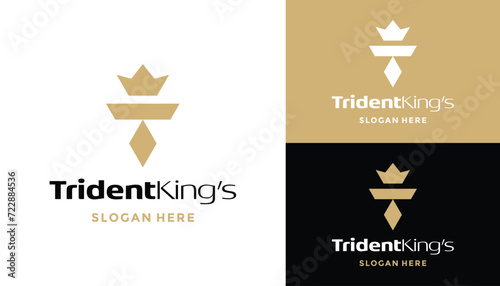 Golden Initial Letter T with Royal Gold Crown King Queen For Global Classic Luxury Logo Design photo