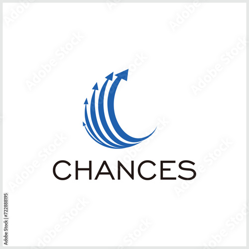 Creative logo design. C letter logo. Abstract vector logo. initial letter C logo with arrow