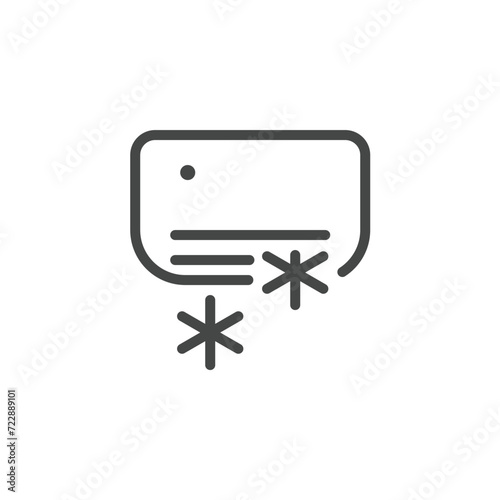 Air conditioning linear icon for hotels, motels, inns, apartments, store sites, mobile applications and print production. Vector illustration isolated on white background.