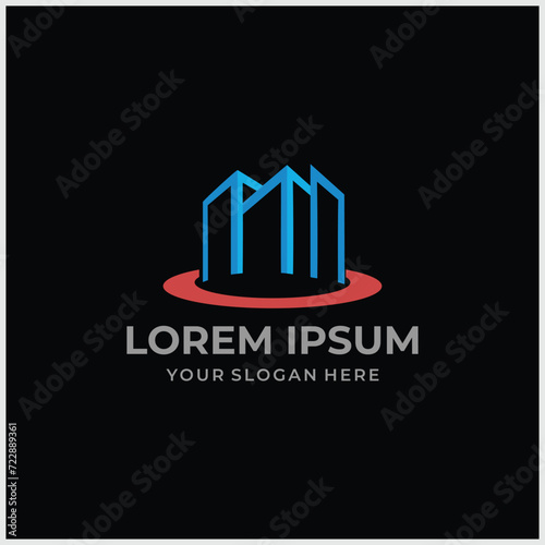 Creative logo abstract 3d cube for building company