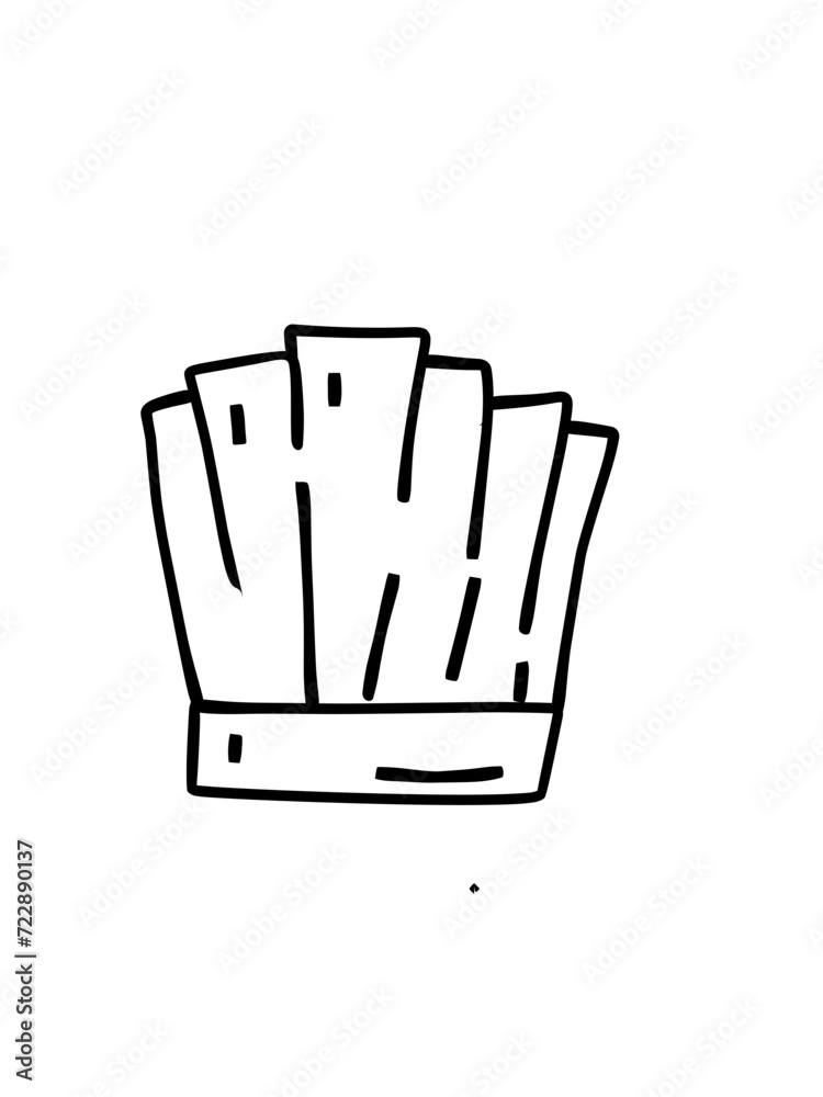 Photorealistic vector illustration of a modern white chef's hat Photorealistic vector illustration of a modern white chef's hat