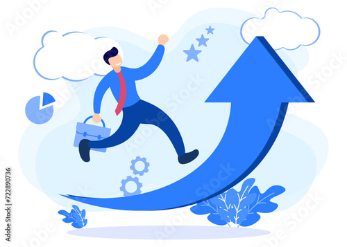 Illustration vector graphic cartoon character of business career