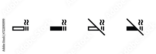 Smoking area and non smoking area. Smoking, No smoking icon sign symbol design. 