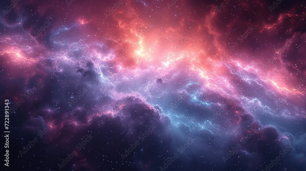 Beautiful space. Nebula and galaxies in space. Created with Generative AI
