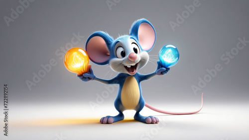 Vector image of a magical mouse  Cartoon magic mouse vector design White background