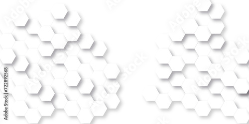 Abstract background with hexagons honeycomb technology texture. Hexagonal shape 3d structure light seamless geometric background. Surface polygon pattern with digital hexagon and futuristic business.
