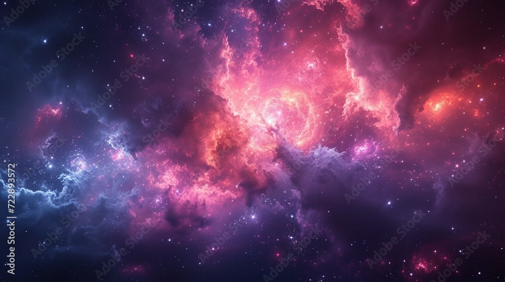 Beautiful space. Nebula and galaxies in space. Created with Generative AI