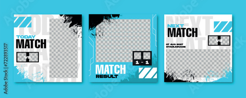 Sport social media post template , Football Match day , Full time , Next match