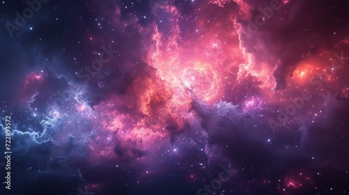 Beautiful space. Nebula and galaxies in space. Created with Generative AI