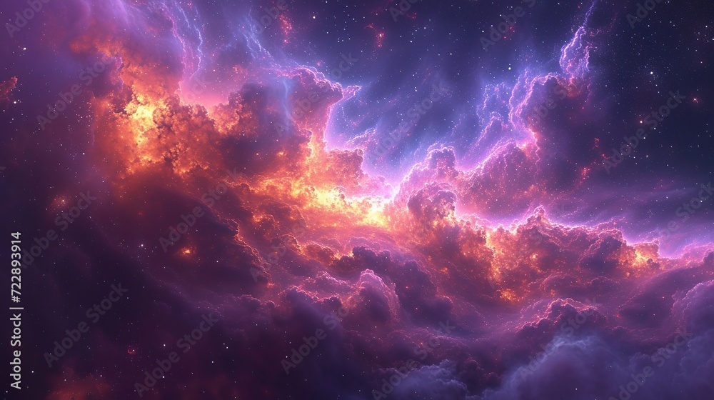 Beautiful space. Nebula and galaxies in space. Created with Generative AI