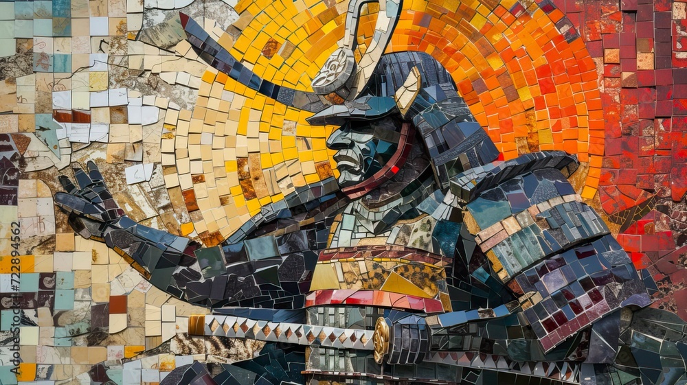 Fototapeta premium Mosaic Samurai