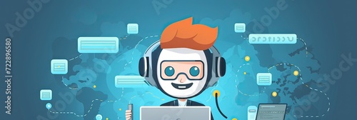 Wallpaper Mural Instant answers and assistance at your fingertips. Chatbot, customer support, website, efficient, instant answers, assistance, technology. Generated by AI. Torontodigital.ca