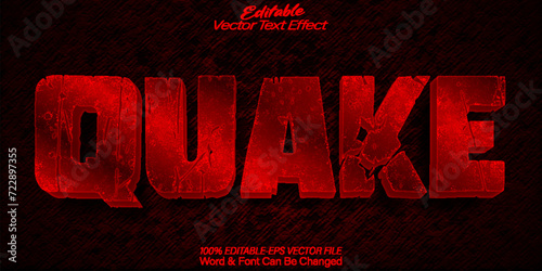 Quake Text Effect Editable Alphabet Danger Earthquake Disaster Broken Red photo