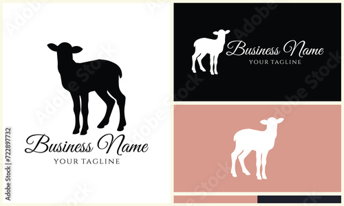 silhouette sheep goat logo template