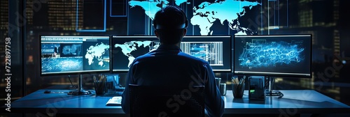 Wallpaper Mural Network safeguarding, real-time analysis, threat recognition, digital protection, cybersecurity diligence, proactive security. Generated by AI. Torontodigital.ca
