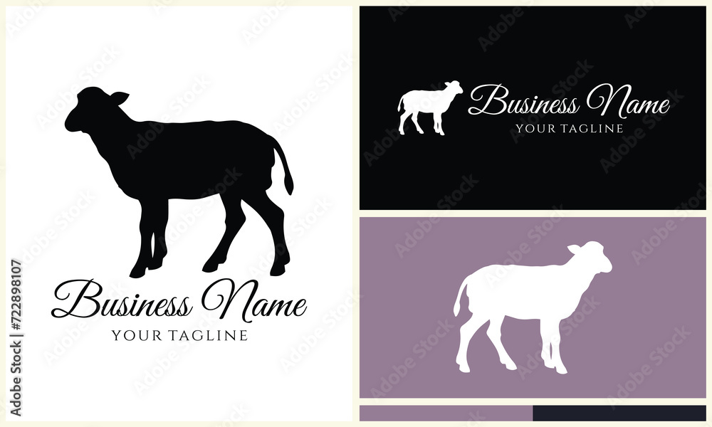 silhouette sheep goat logo template