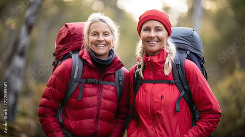 Active lifestyle of these retired women as they embrace the joy of backpacking. Surrounded by nature s wonders  they radiate happiness and inspire others to pursue their passions  regardless of age.