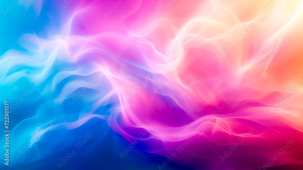 Abstract colourful background with a dreamy look and vibrant, wavy shapes.
