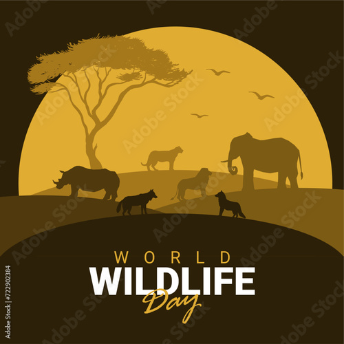 vector world wildlife day post template