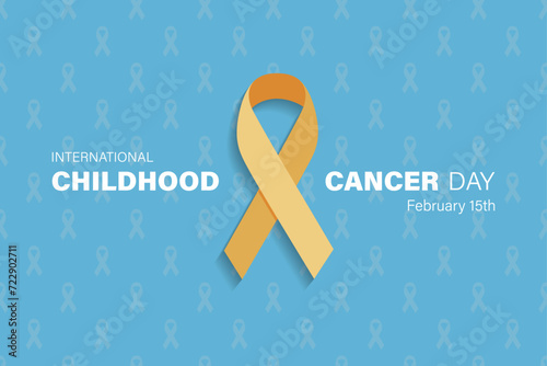 International Childhood Cancer Day is celebrated annually on February 15 in order to raise awareness and express support for children and adolescents with cancer. Vector illustration