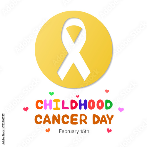 International Childhood Cancer Day, February 15th. The awareness symbol expresses support for children and adolescents with cancer. Vector illustration