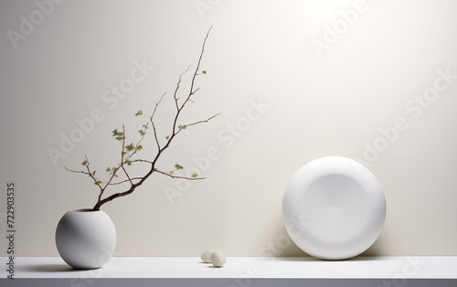 White vase on table with cup, coffee, tea, mug, saucer, breakfast, beverage, kitchen, and ceramics