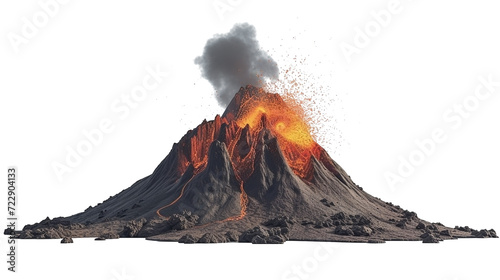 volcano mountain on transparent background