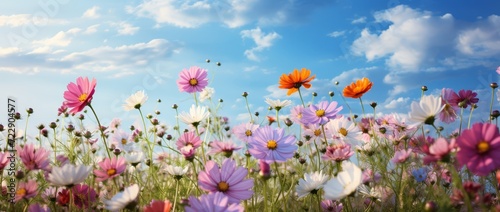 a field of multicolored flowers
