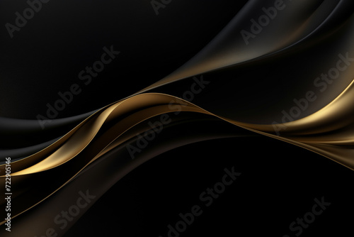 Black background with soft texture decorated with Shiny golden lines. black gold luxury background 