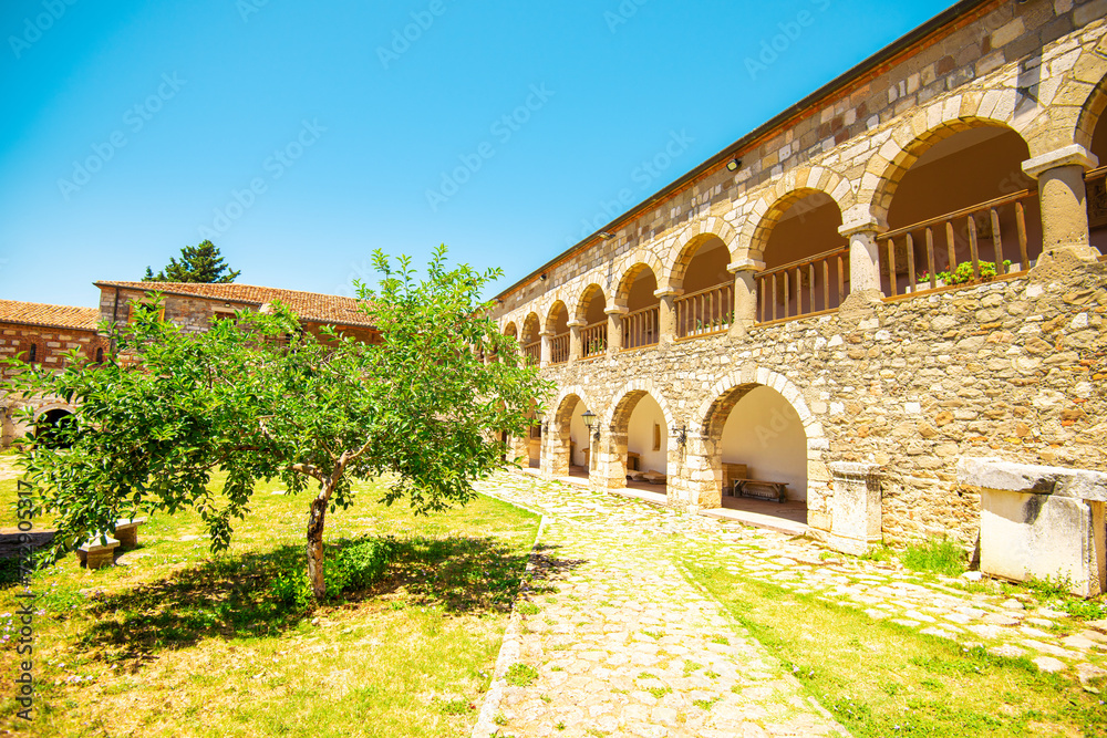 Fototapeta premium Byzantine church in Apollonia. Travel to Albania.