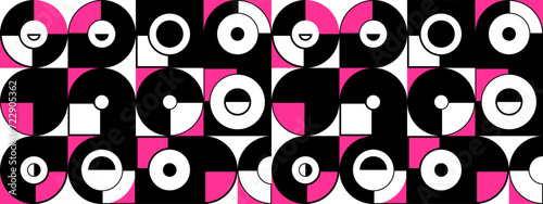 Seamless vector abstract background in pink color, geometric seamless pattern, tiling endless wallpaper with geometrical shapes structure.