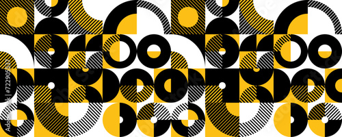Seamless vector abstract background in yellow color, geometric seamless pattern, tiling endless wallpaper with geometrical shapes structure.