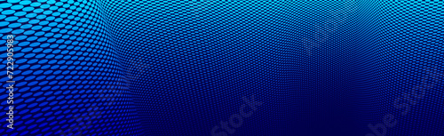 Blue lines in 3D perspective vector abstract background, dynamic linear minimal design, wave lied pattern in dimensional and movement.
