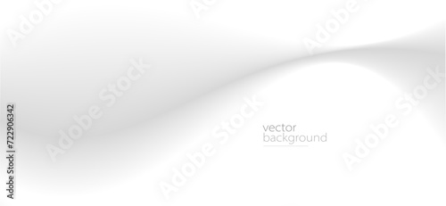 Curve shape flow vector abstract background in light grey gradient, dynamic and speed concept, futuristic technology or motion art.