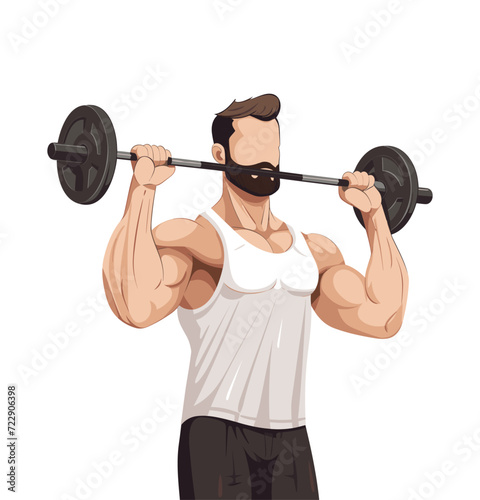 Strong person lifting weights to get big muscles