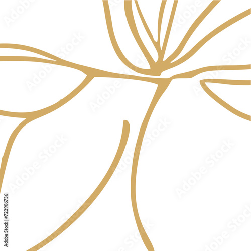 Aconitum flower art golden lines with background art work design illustration vector
