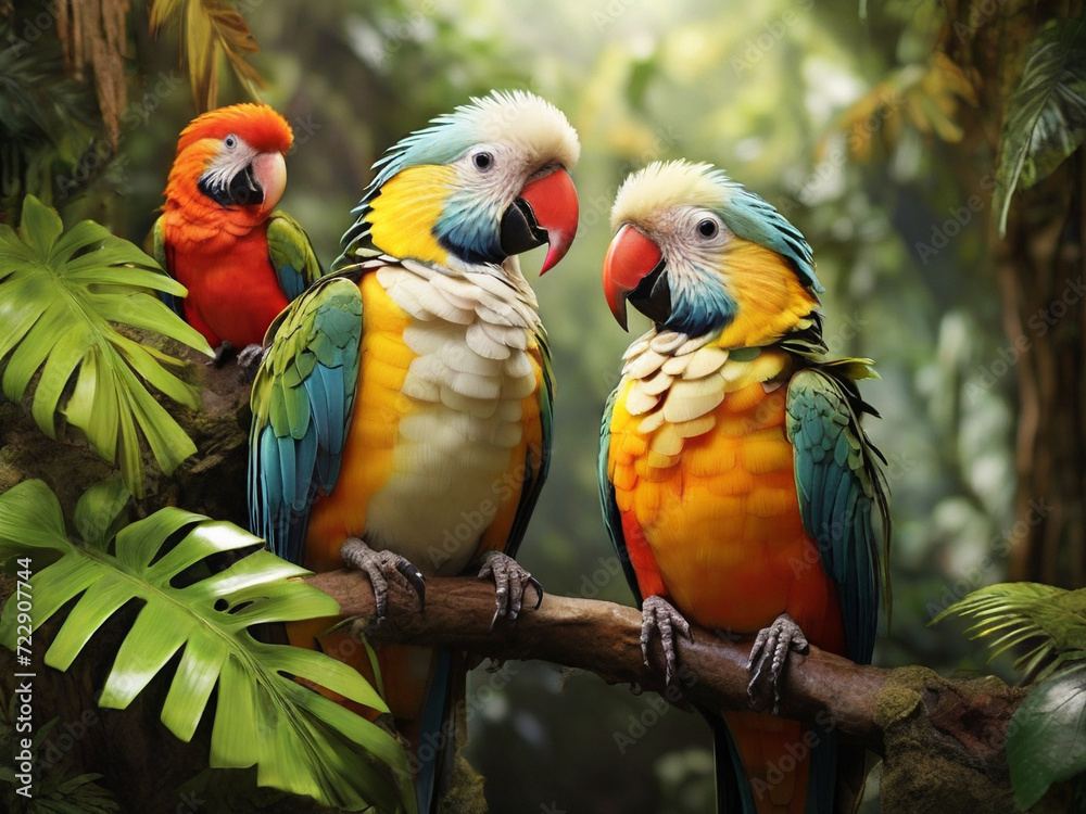 vibrant birds in their natural habitat