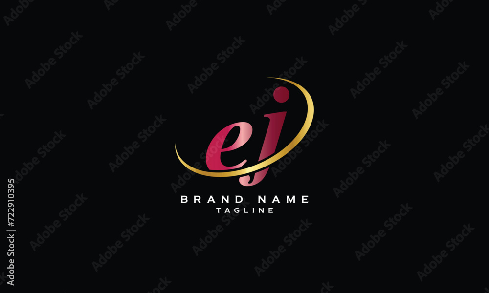 EJ, JE, Abstract initial monogram letter alphabet logo design