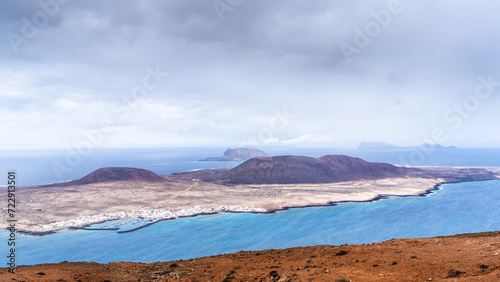 View over the beautiful Graciosa Island near Lanzarote. Canary, Macaronesia, Spain.