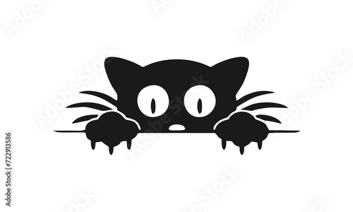 black cat logo icon vector 