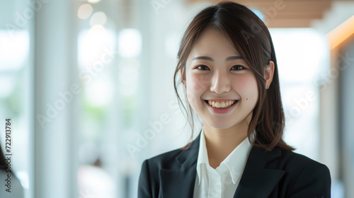 full face japan business woman model on offoce background