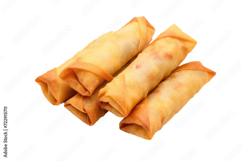 Gourmet Crispy Spring Roll Isolated On Transparent Background