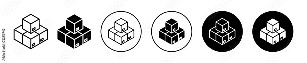 Boxes vector icon set collection. Boxes Outline flat Icon. Boxes vector icon set collection. Boxes Outline flat Icon.