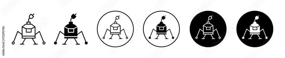Lander vector icon set collection. Lander Outline flat Icon. Lander vector icon set collection. Lander Outline flat Icon.