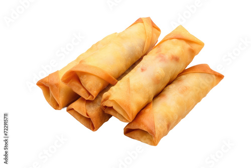 Gourmet Crispy Spring Roll Isolated On Transparent Background