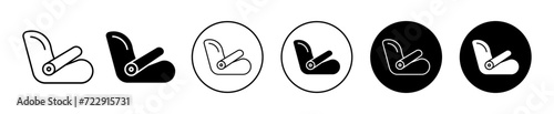 Baby car vector icon set collection. Baby car Outline flat Icon.