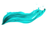 Turquoise Whispers in Paint Isolated On Transparent Background