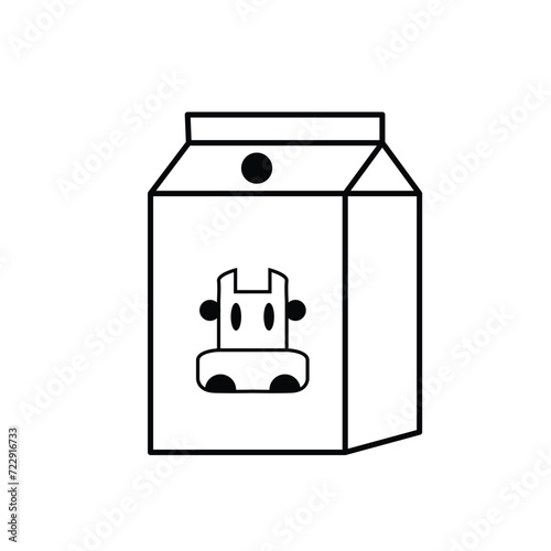 Milk product package flat sign design. Milk package vector icon. Milk box symbol pictogram.