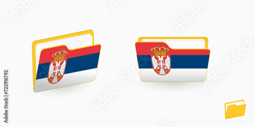 Serbia flag on two type of folder icon.
